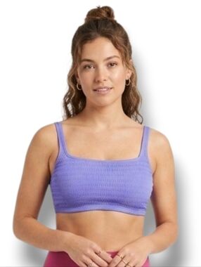 Xhilaration Juniors Purple Smocked Bralette Bikini Top – Size XS, New